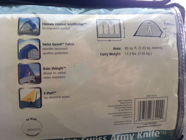 Swiss Gear Tent 2 room dome 10x8 4 person tent for Sale in Auburn, WA ...