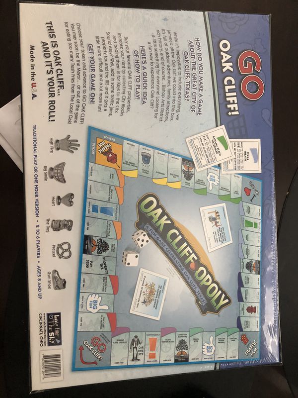 BRAND NEW Oak Cliff Opoly Board Game / Oak Cliff Monopoly for Sale in ...