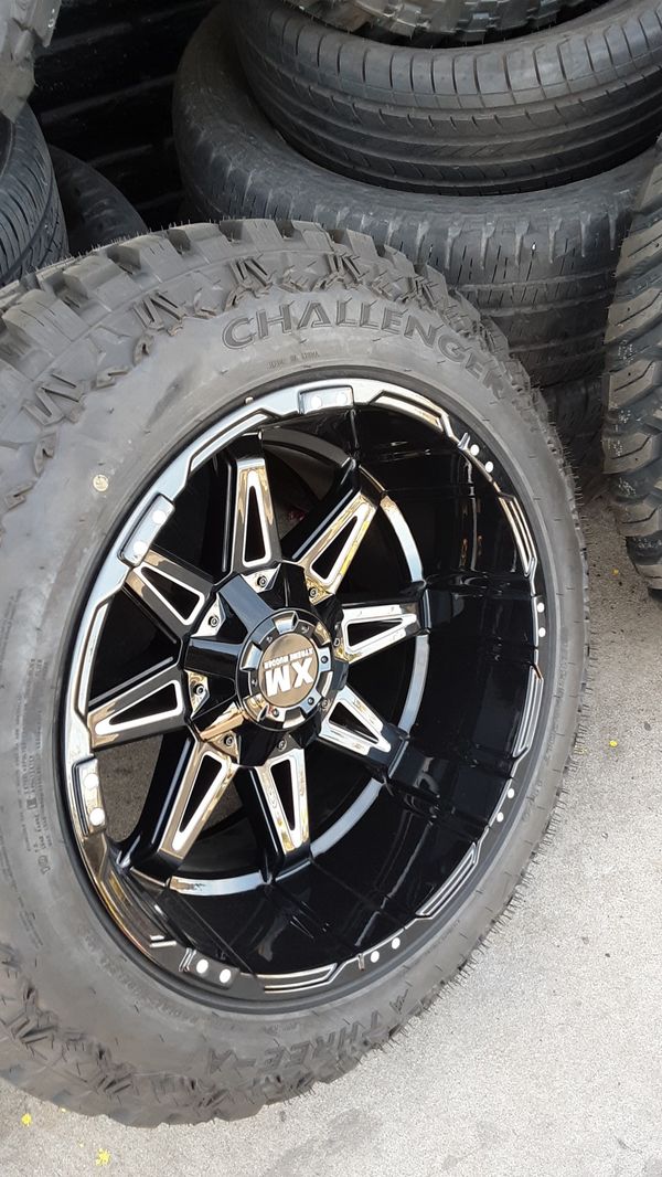 20x12 XM black 5 lug Ram/Tundra wheels and tires for Sale in Glendale