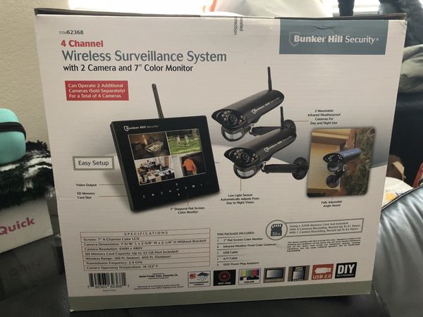 New Bunker Hill Security 4 Channel Wireless Surveillance System With 2 Cameras For Sale In Pittsburg Ca Offerup