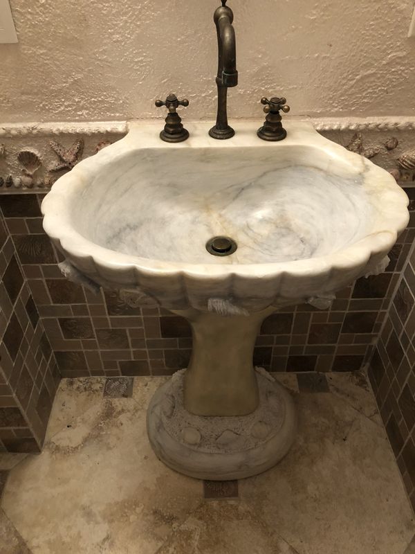 Seashell marble pedestal sink for Sale in Tarpon Springs, FL OfferUp