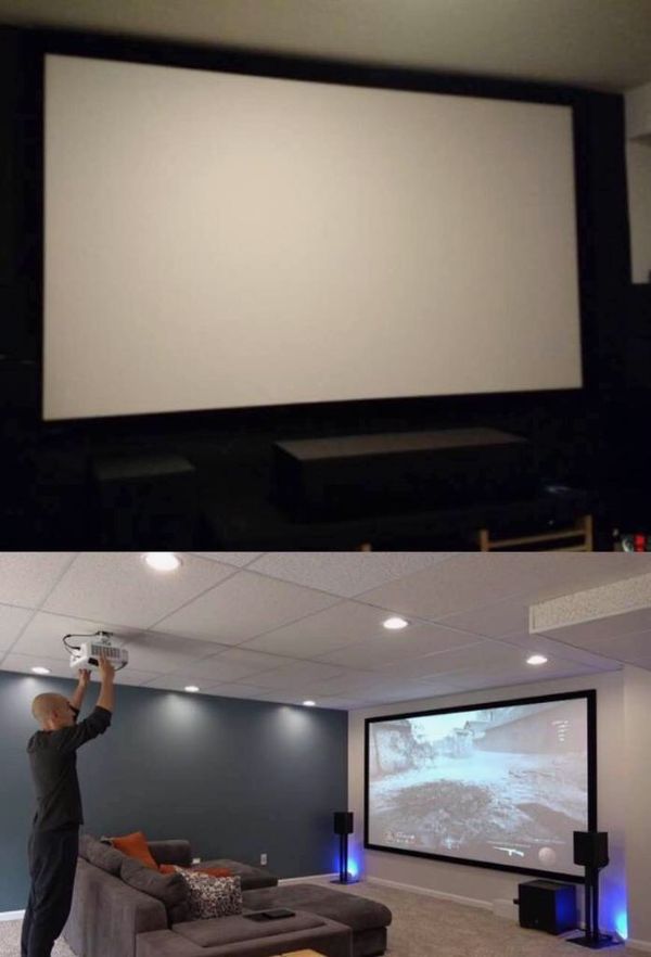 New 120 inches 169 ratio PVC fabric roll up projector projection