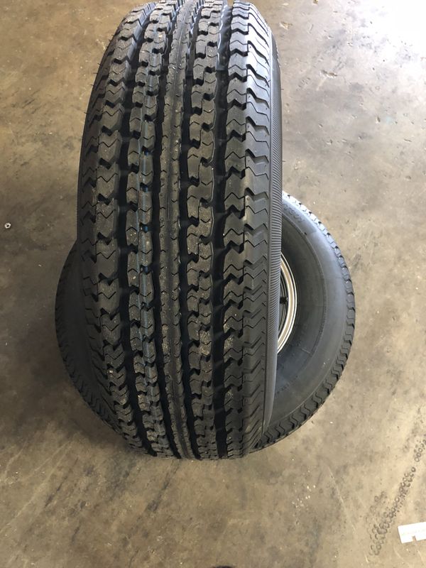 205 75 14 Trailer tires Radial tires 5 lug on 4.5 (Set of 2 for Sale in