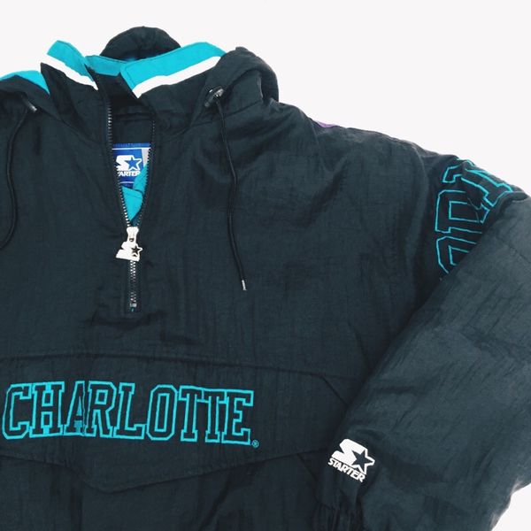 Vintage Starter NBA Charlotte Hornets Pullover Parka windbreaker jacket for Sale in San Jose, CA 