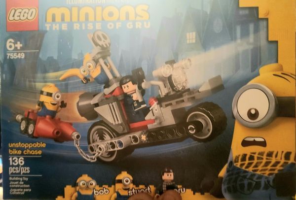 lego minions unstoppable bike chase building kit 75549