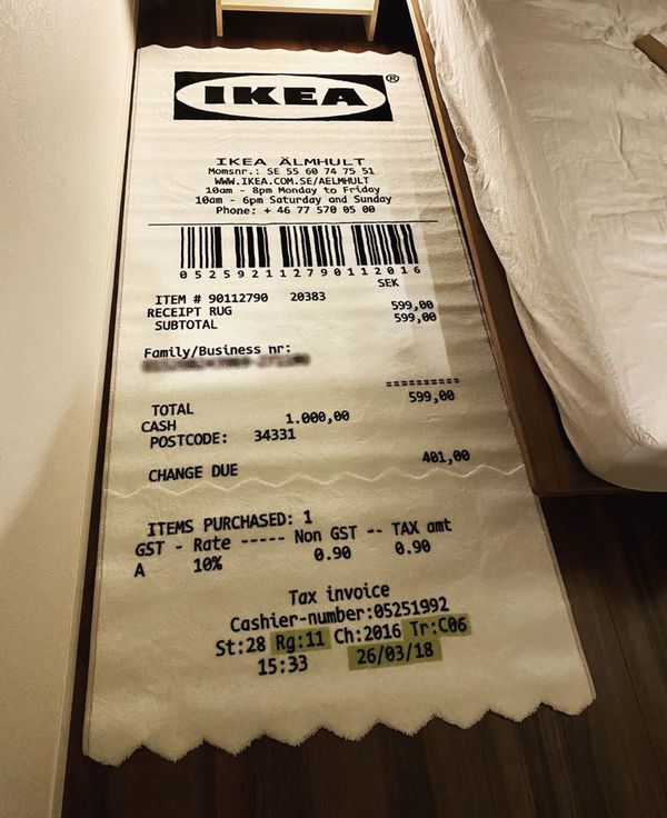 IKEA X Off-White Markerad Receipt Rug Virgil Abloh for Sale in