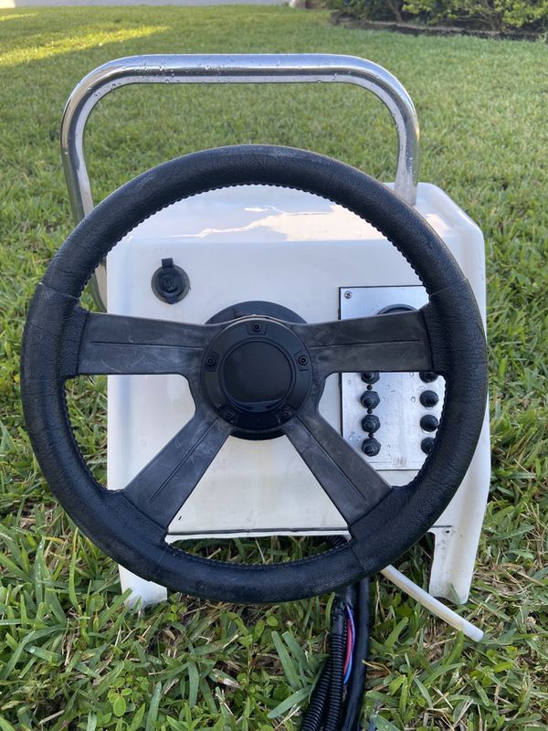 Super Compact Small Center Console Steering Wheel Helm Jon John Job V Hull Skiff Aluminum Dinghy