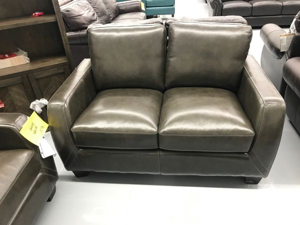 Top Grain Gray Leather Sofa And Loveseat On Clearance Today For Sale In Houston Tx Offerup