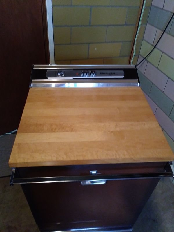 Kitchen Aid Vintage portable dishwasher with butcherblock top. for Sale