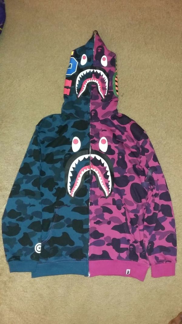 bape shirt blue and purple