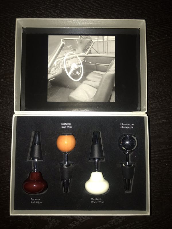 New Rare Authentic Mercedes Benz Collection Wine Bottle Stopper Set for
