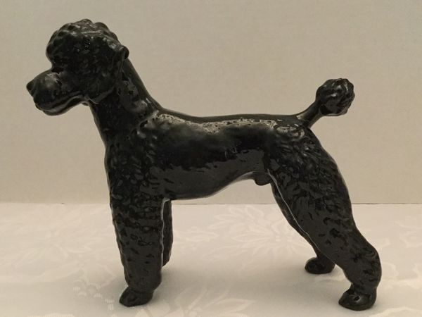 vintage black poodle figurine