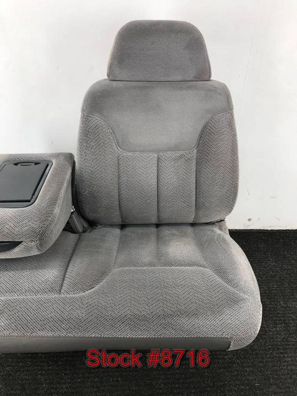 1995 - 1999 Chevy Truck Tahoe GMC Yukon Front Gray Cloth 60/40 Bench