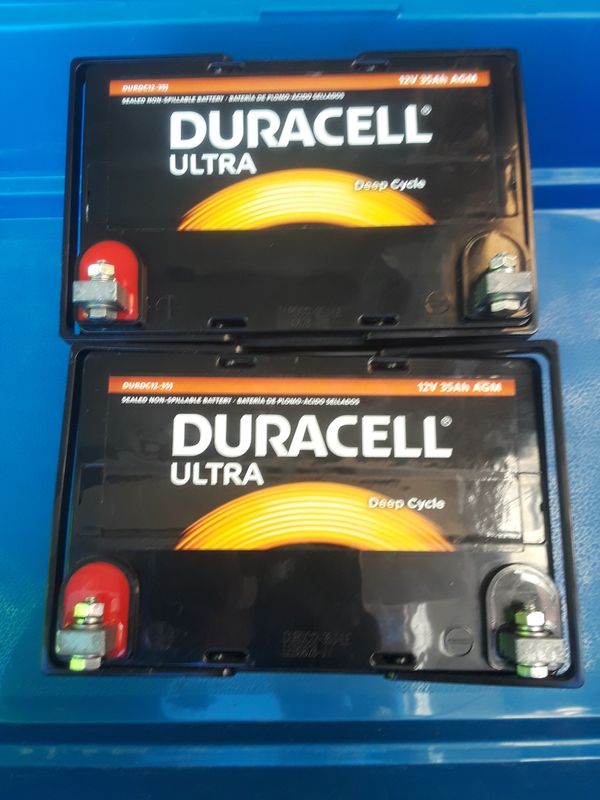 2 12v 35AH AGM Duracell Ultra rechargeable batteries *DURDC1235J* for
