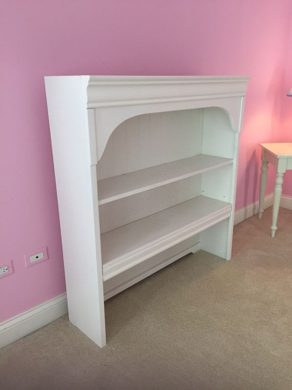Solid White wood Bookcase only (desk not included) to place on top of a