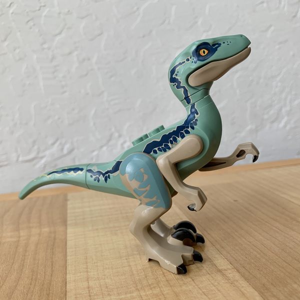 large blue raptor toy