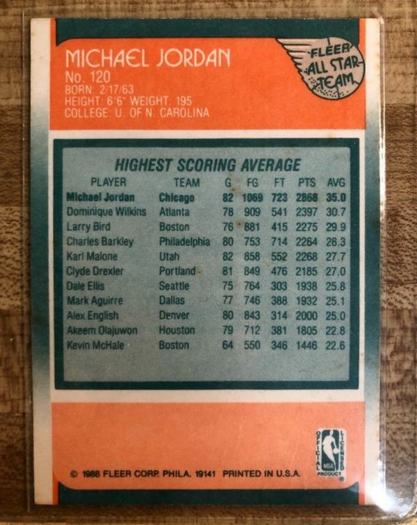 1988 michael jordan all star card