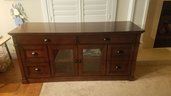 Wood TV stand from Costco for Sale in Shoreline, WA - OfferUp