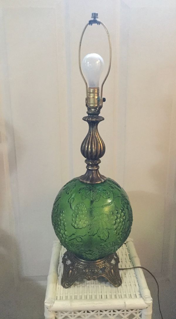 Mid Century Green Glass Globe Lamp Retro For Sale In Lakebay Wa Offerup