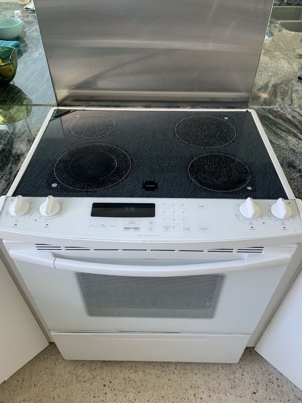Kitchenaid slide in electric range white for Sale in West Palm Beach, FL OfferUp