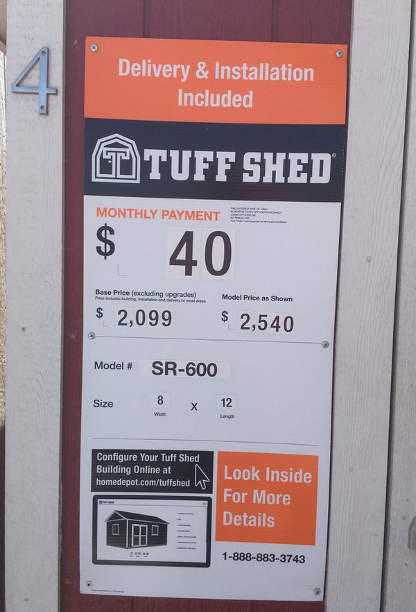 8x12 SR600 Sundance Series TUFFSHED (sold asis) for Sale in Santa