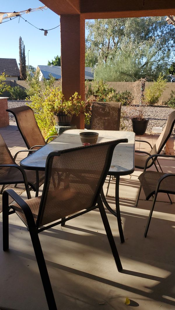 Patio Furniture Glass Table Outdoor Seating for Sale in Mesa, AZ OfferUp