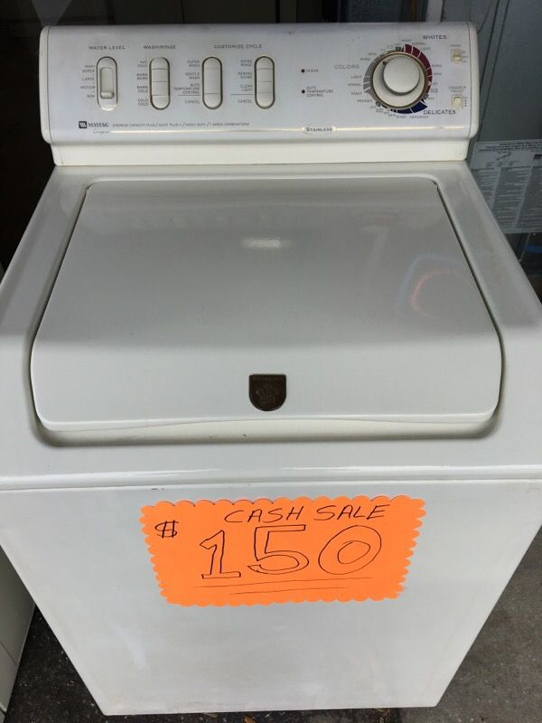 Maytag oversize capacity plus washer with stainless steel drum for Sale