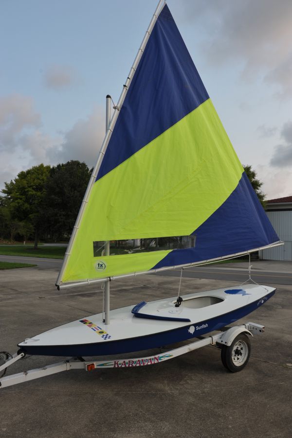 sunfish sailboat with trailer