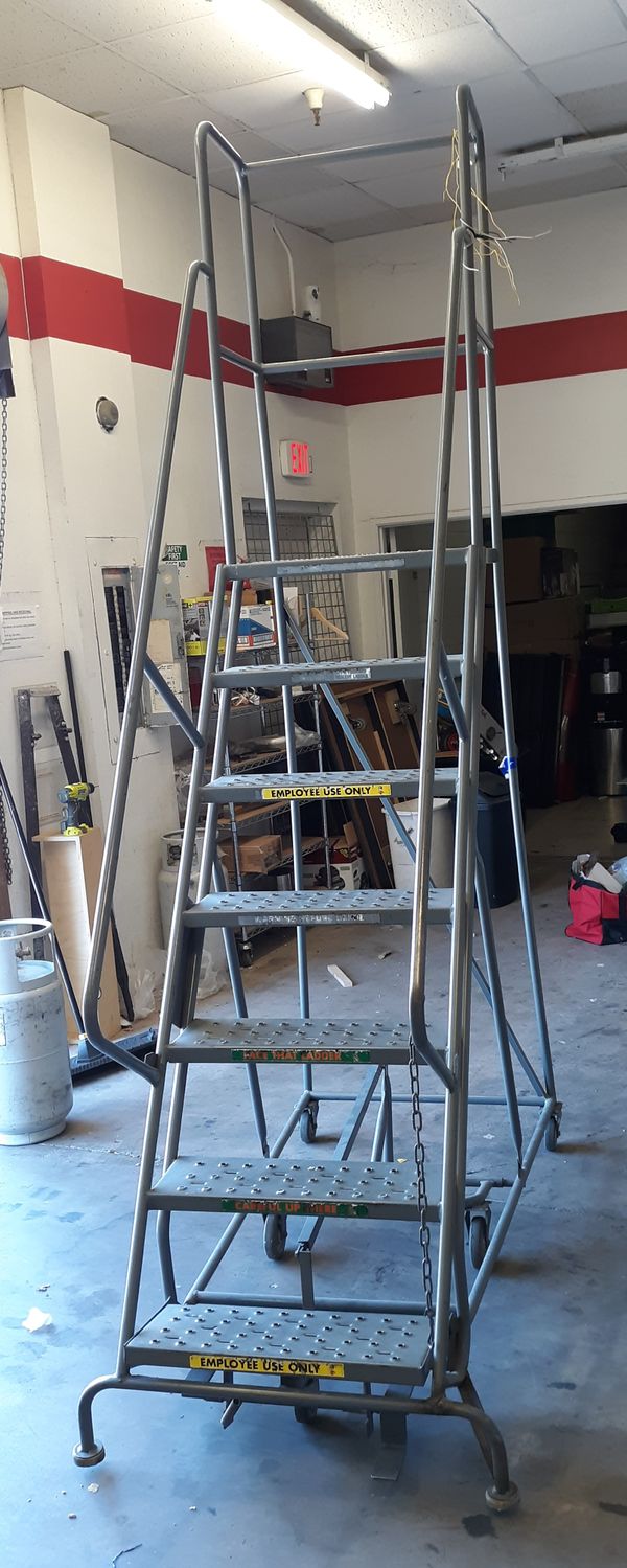 Ladder industrial Rolling Warehouse Ladder 6' for Sale in Glendale