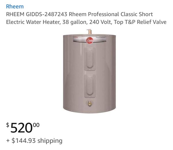 Rheem Electric Hot Water HeaterLowboy. for Sale in Lavallette, NJ