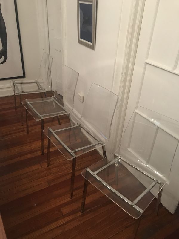 CB2 clear vapor acrylic chairs for Sale in Queens, NY - OfferUp