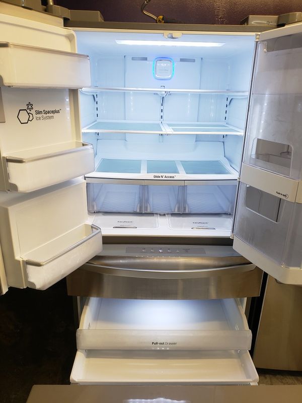 LG Flex Zone stainless steel french door refrigerator with showcase for