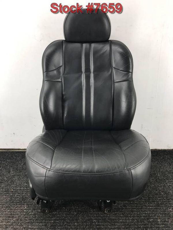 2004 Jeep Grand Cherokee Black Leather Bucket Front Seats Seat Stock 