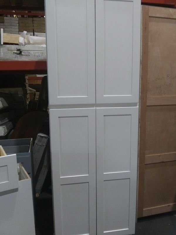 30in widex90inch tall pantry. White shaker. All wood construction(no