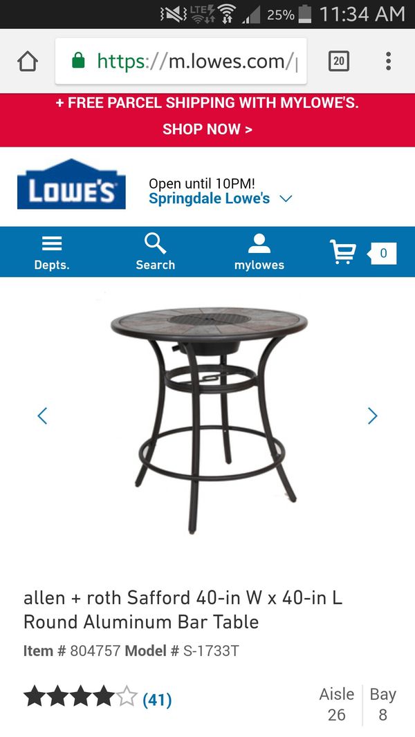 Allen Roth Safford 40 In W X L Round Aluminum Bar Table For Springdale Ar Offerup