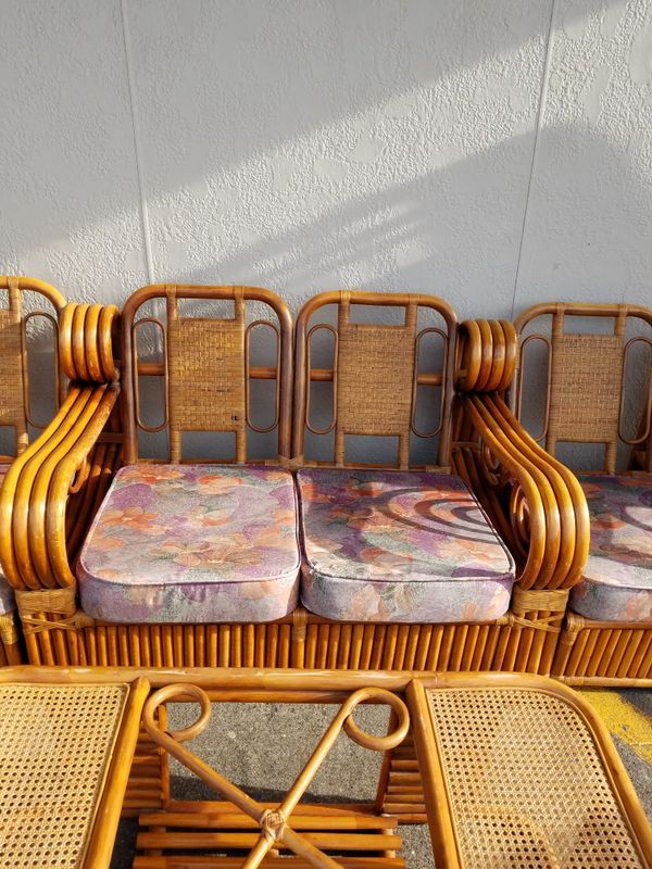 Mid century BAMBOO RATTAN furniture set. for Sale in Tacoma, WA - OfferUp