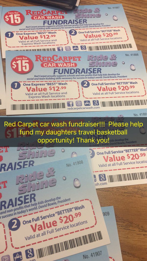 Red Carpet car wash fundraiser coupon 15 for Sale in Fresno, CA OfferUp