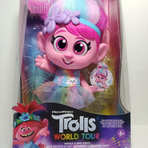 2 Poppy Giggle & Sing & Toddler Troll Dolls Trolls World Tour ...
