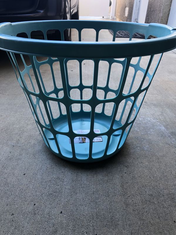 very small laundry basket on wheels