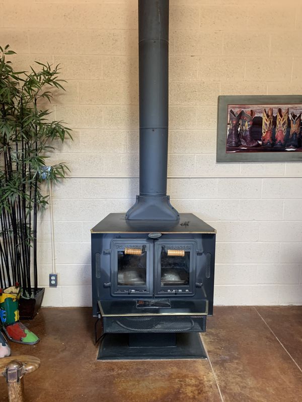 Wood burning stove. Forester model, heavy duty, originally 1350. Comes