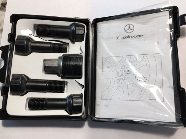 New Genuine OEM Mercedes-Benz wheel Rim Lock Set Black 001- 990 - 17 ...