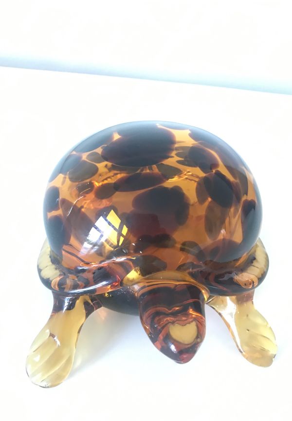 hand blown glass turtle