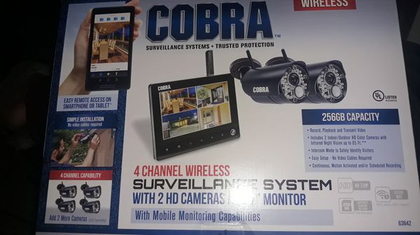 Cobra nightvision wireless surveillance system with 2hd cameras and