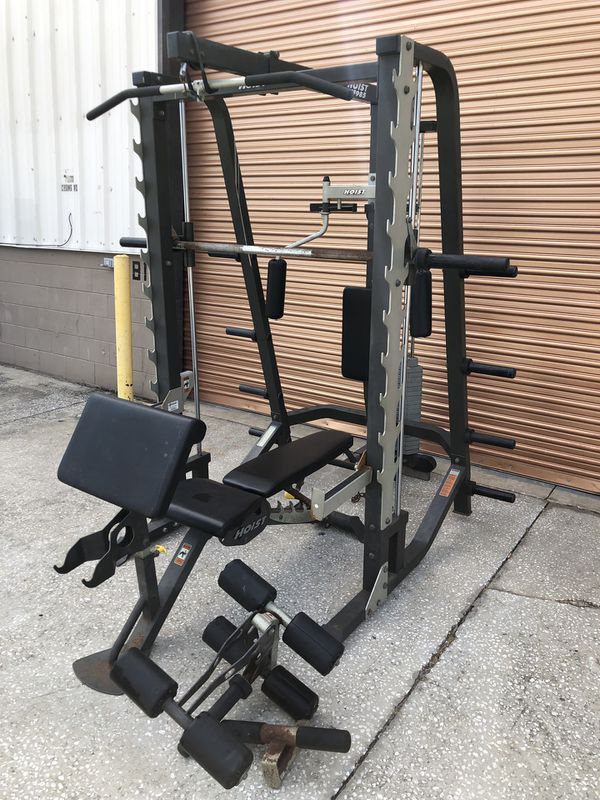 Commercial Hoist HF Home Gym Smith Machine/ Squat Rack Combo, 200 Lb ...