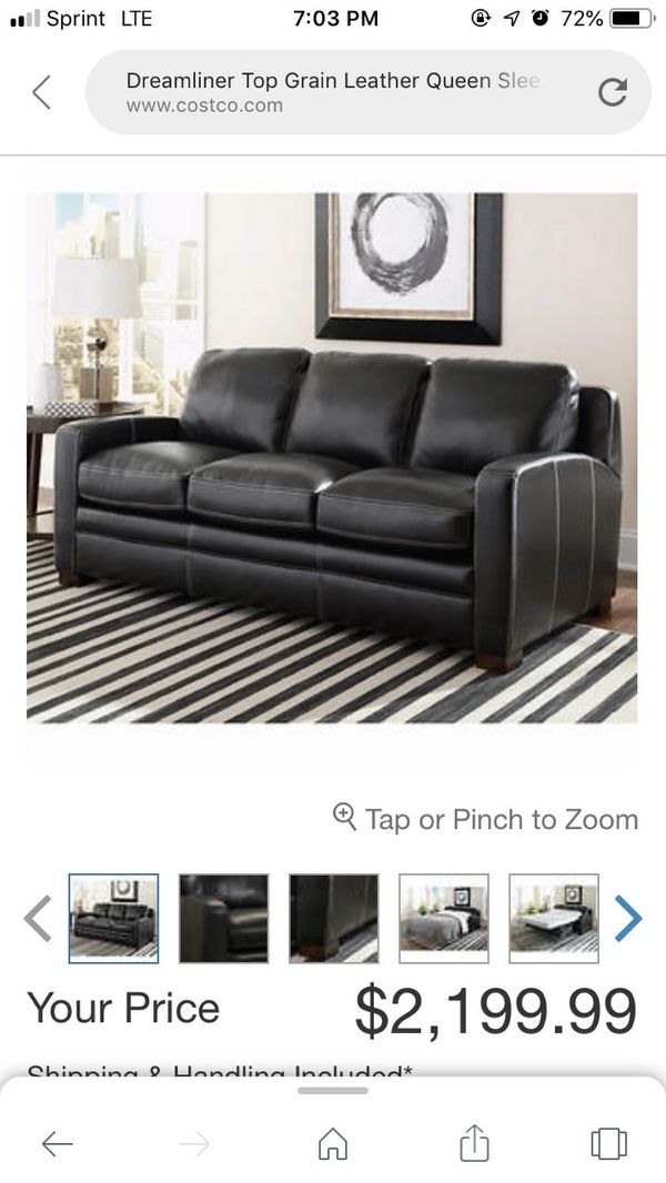 Dreamliner Top Grain Leather Queen Sleeper Sofa For In 1 000sold