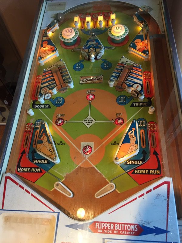 vintage baseball pinball machine