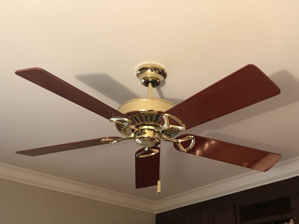 Regency brass and wood tone ceiling fan for Sale in Lisle ...