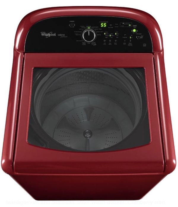 RED WHIRLPOOL CABRIO PLATINUM HE XL WASHER AND STEAM DRYER SET ...