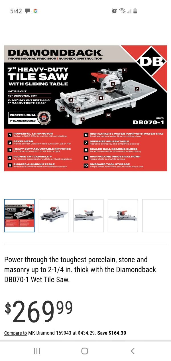 Harbor freight 7 inch wet Tile saw. for Sale in Phoenix, AZ OfferUp