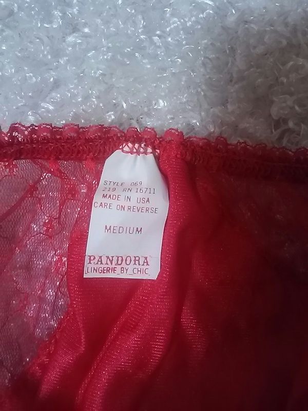 Rare PANDORA Vintage Red Lace Crotchless Panties Size Medium Stretchy ...